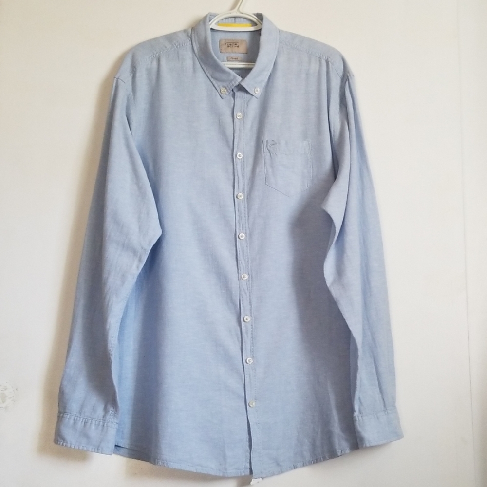 Camel Active Long Sleeve Linen Button Front Shirt - image 1